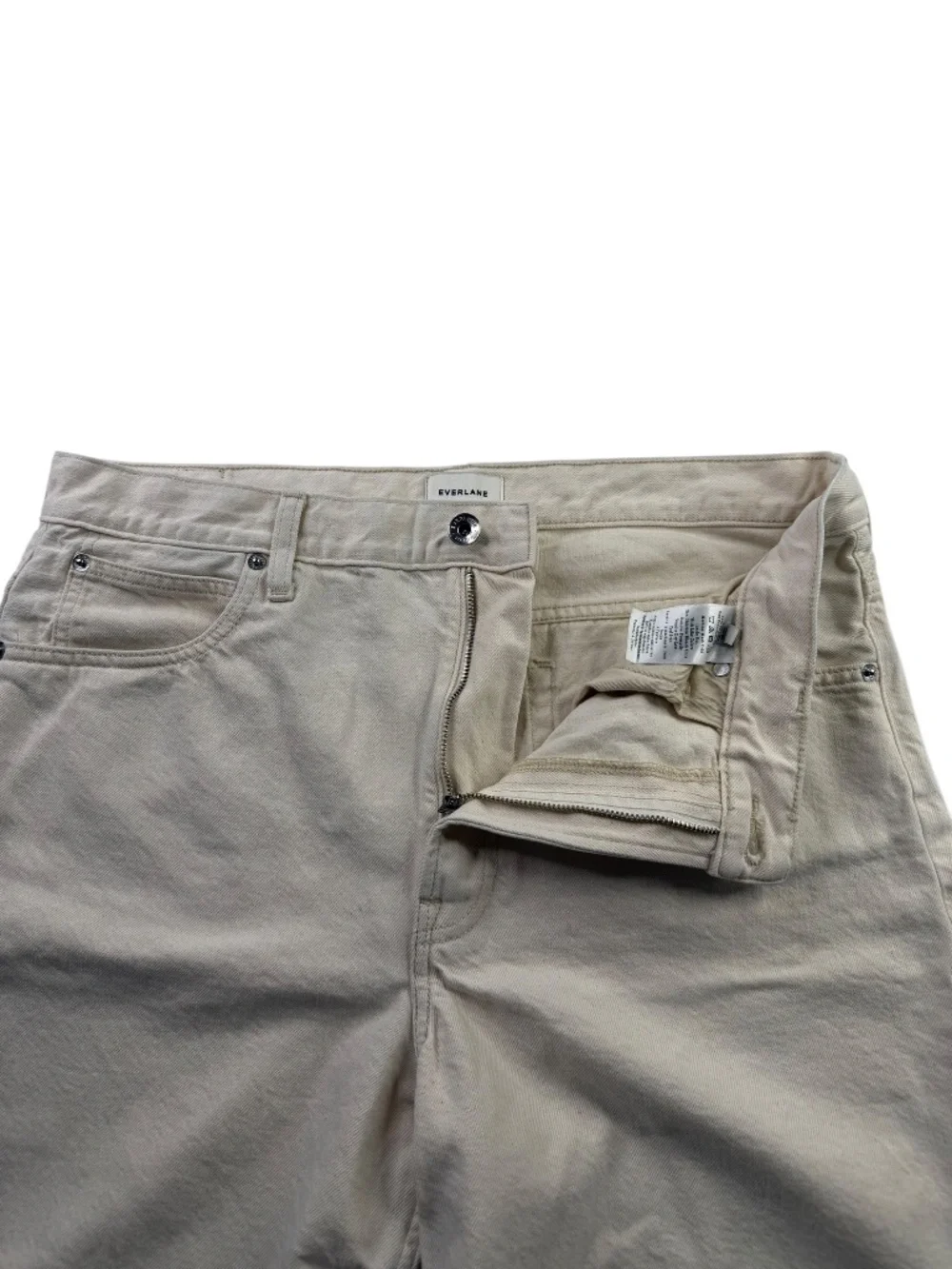 Everlane The OG Baggy Jean Shorts Frayed Hem Bone Sz 31R